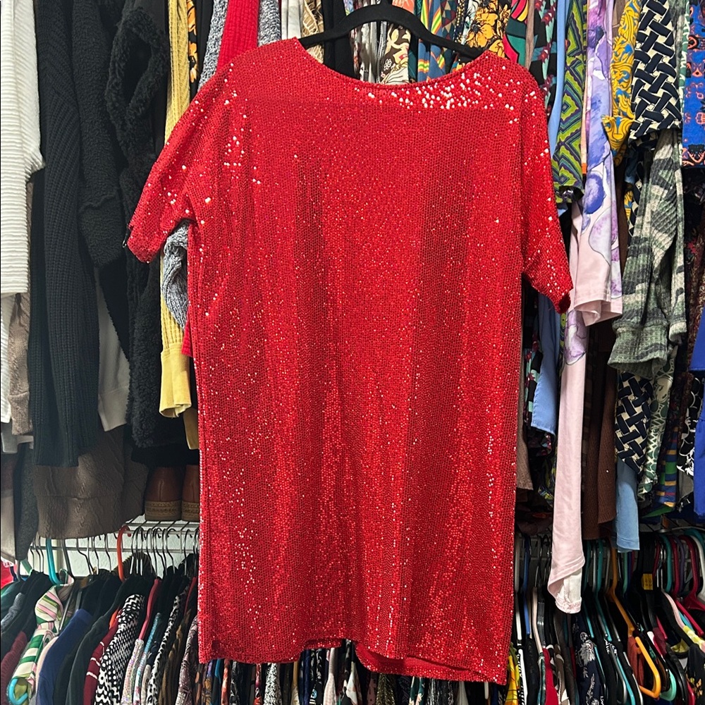 Cherish Red Sequin Dress - Picture 2 of 2